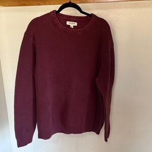 Goodthreads 100% Cotton Men's Maroon Crewneck Sweater